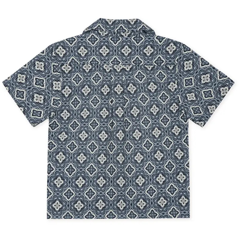 Les Deux Kids Blue Fog Lukas Arabesque Aop Ss Shirt 3