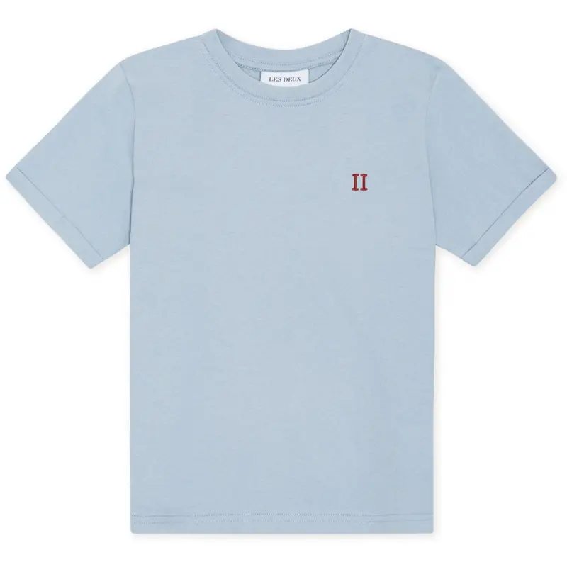 Les Deux Kids Blue Fog Norregaard Contrast T-Shirt 1