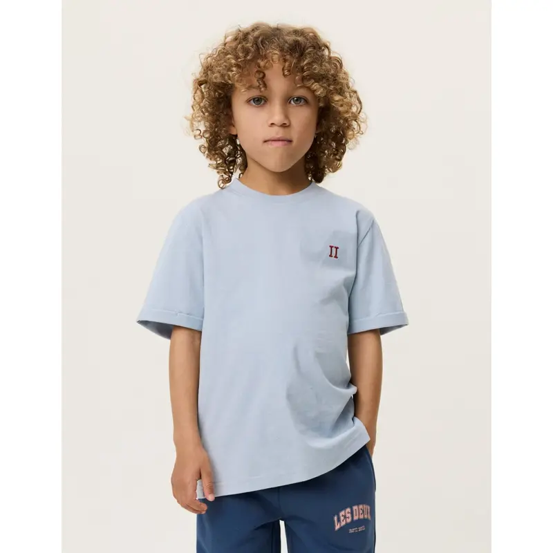 Les Deux Kids Blue Fog Norregaard Contrast T-Shirt 4