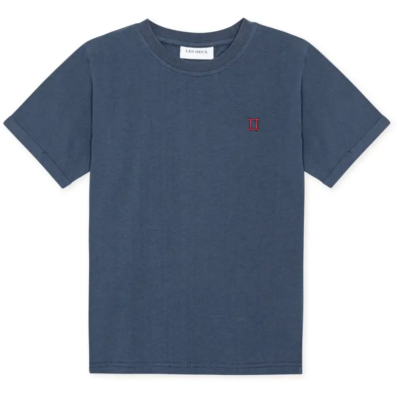 Les Deux Kids Dark Denim Blue Norregaard Contrast T-Shirt 1