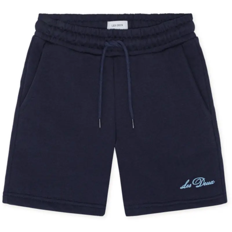 Les Deux Kids Dark Navy Globe Sweatshorts 1