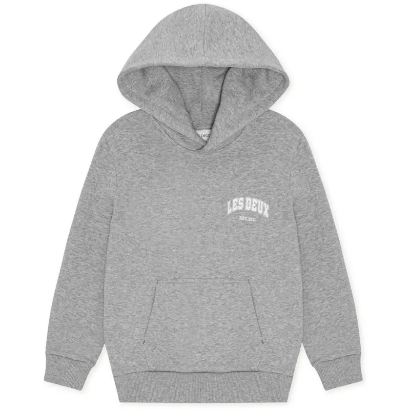 Les Deux Kids Grey Melange Hoop Hoodie 1