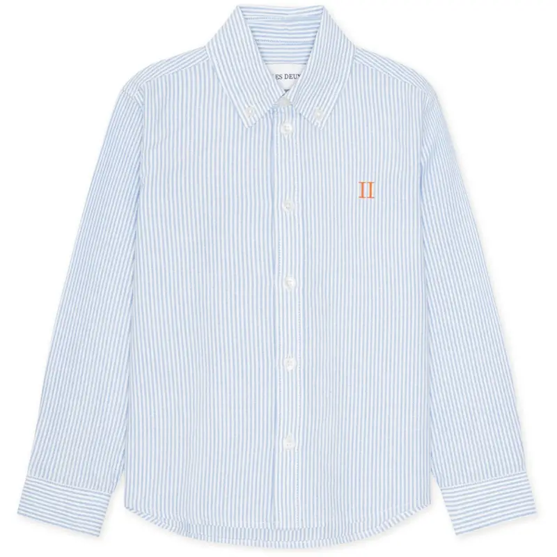 Les Deux Kids Light Blue/White Konrad Contrast Oxford Shirt 1