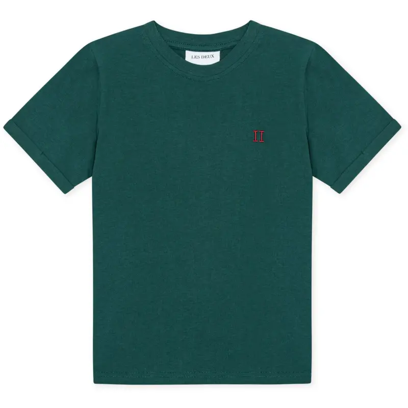 Les Deux Kids Sea Moss Green Norregaard Contrast T-Shirt 1