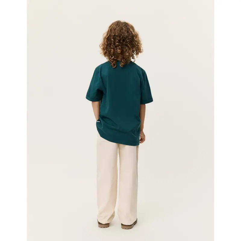 Les Deux Kids Sea Moss Green Norregaard Contrast T-Shirt 4