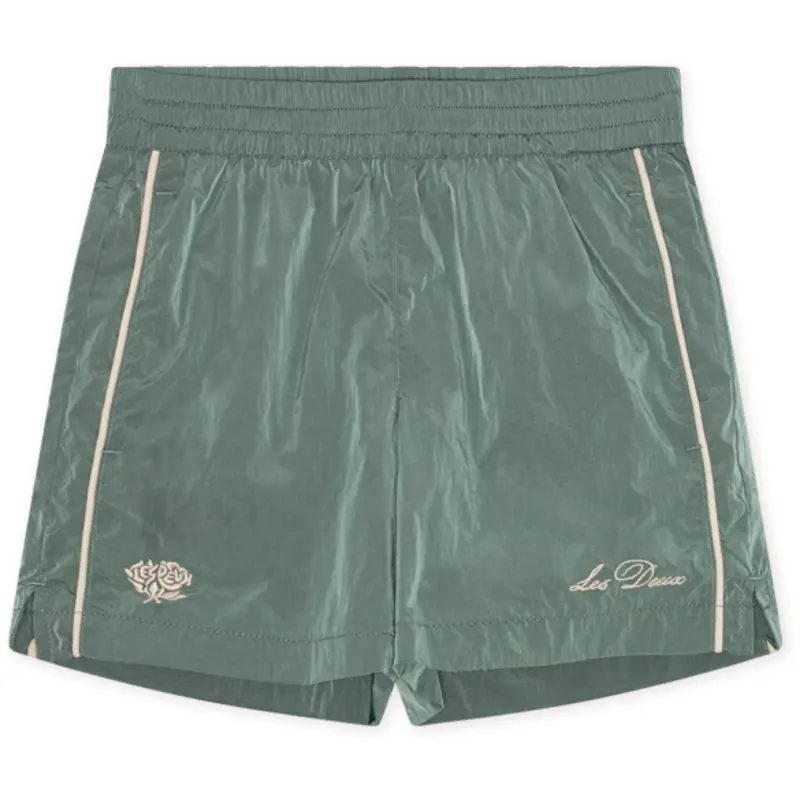 Les Deux Kids Tea Green Shiny Crisp Track Shorts Kids 1
