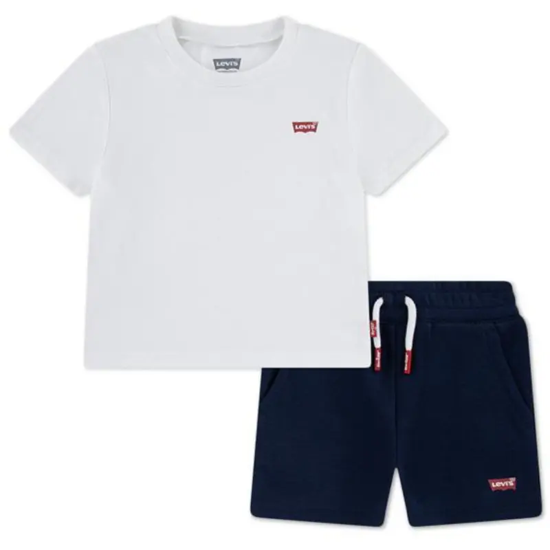 Levi's Bright White Lvb Batwing Tee & Knit Shorts Set 1