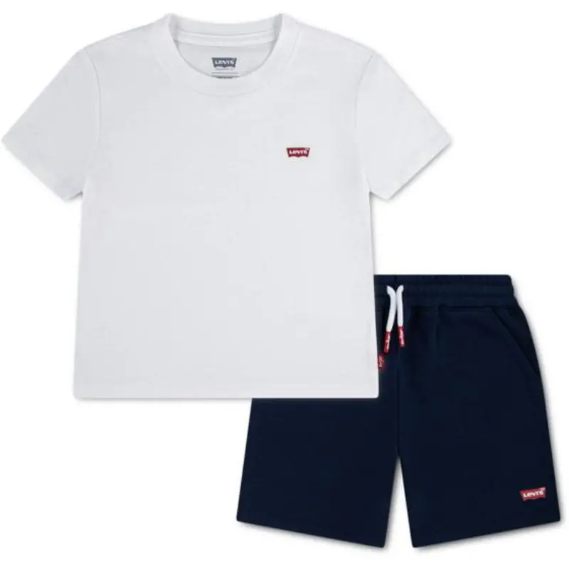Levi's Bright White Lvb Batwing Tee & Knit Shorts Set 1