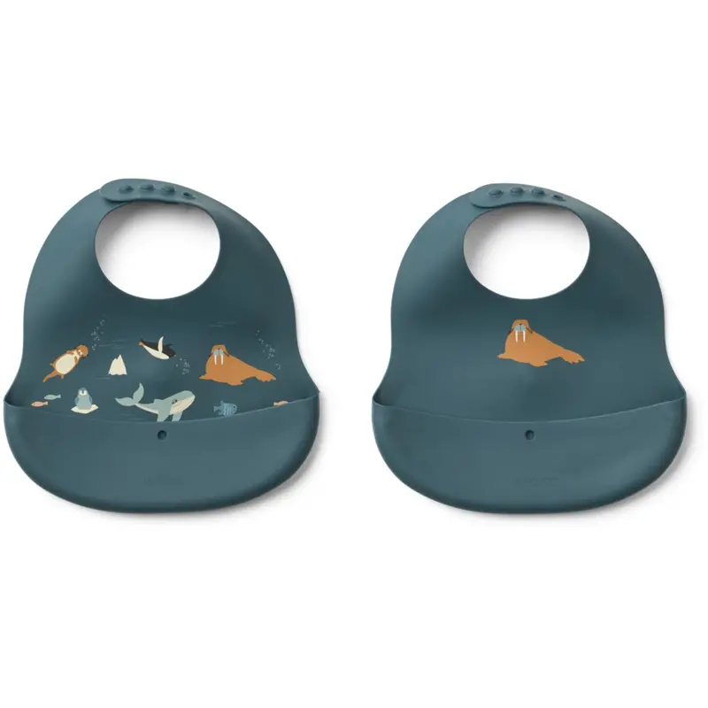 Liewood Arctic Sea / Ocean View Ember Printed Bib 2-Pack 1