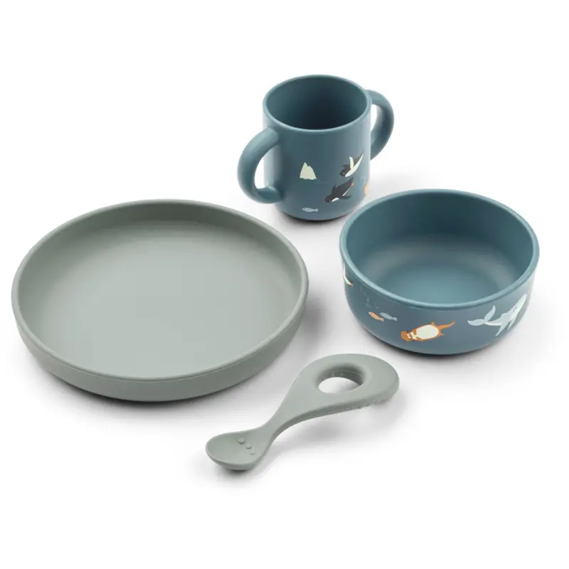 Liewood Arctic Sea / Ocean View Vivi Printed Tableware Set 1