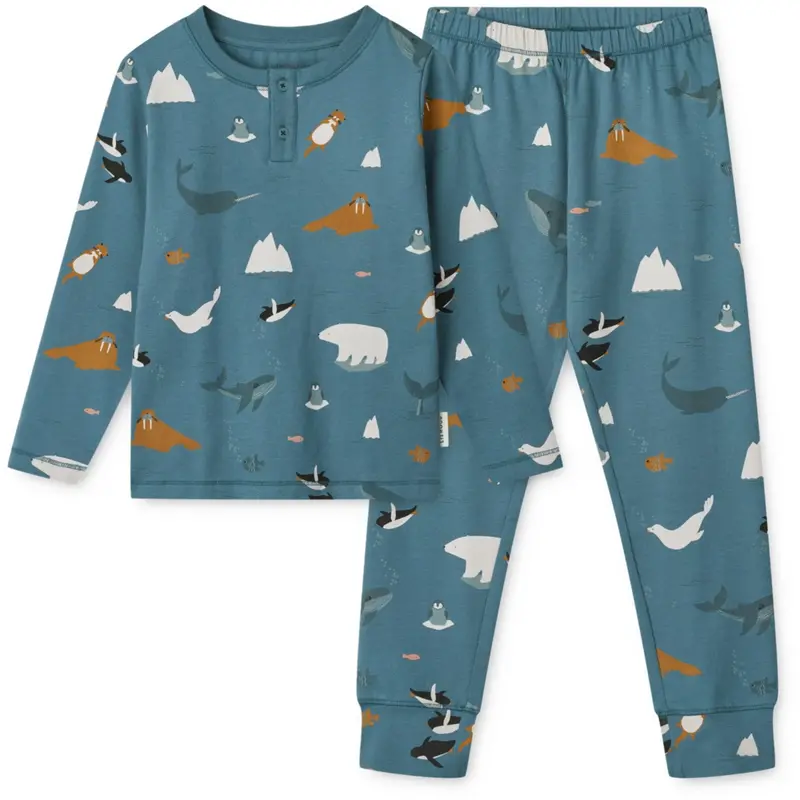 Liewood Arctic Sea / Ocean View Wilhelm Printed Pyjamas Set 1