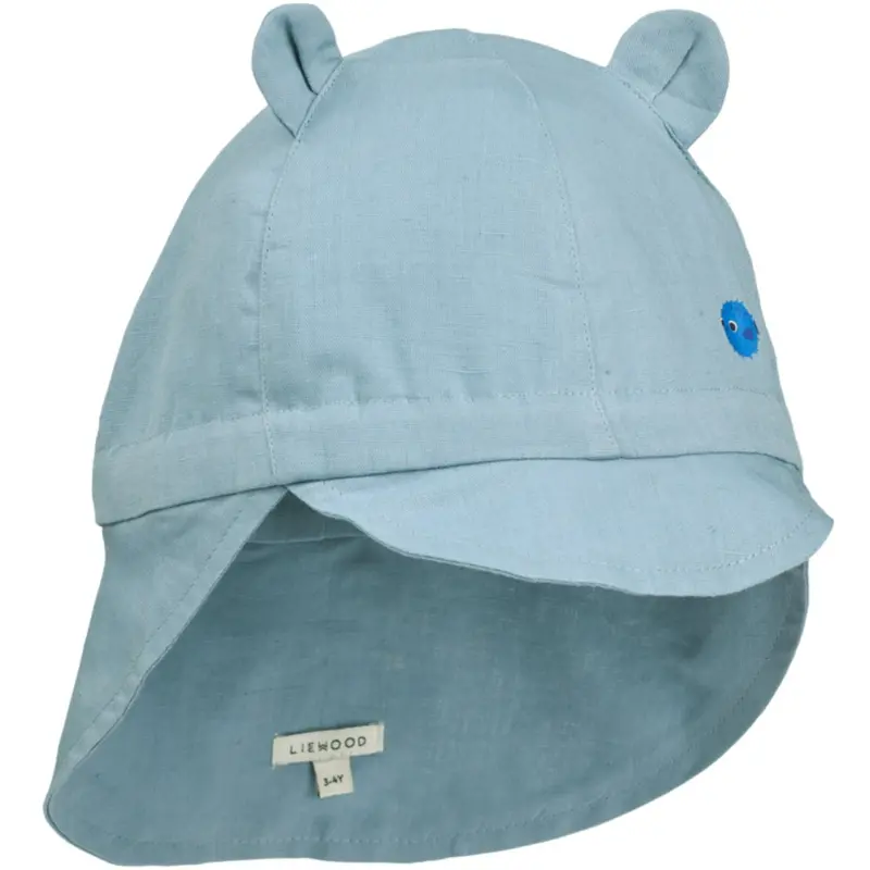 Liewood Beach Blue Gorm Linen Sun Hat With Ears 1