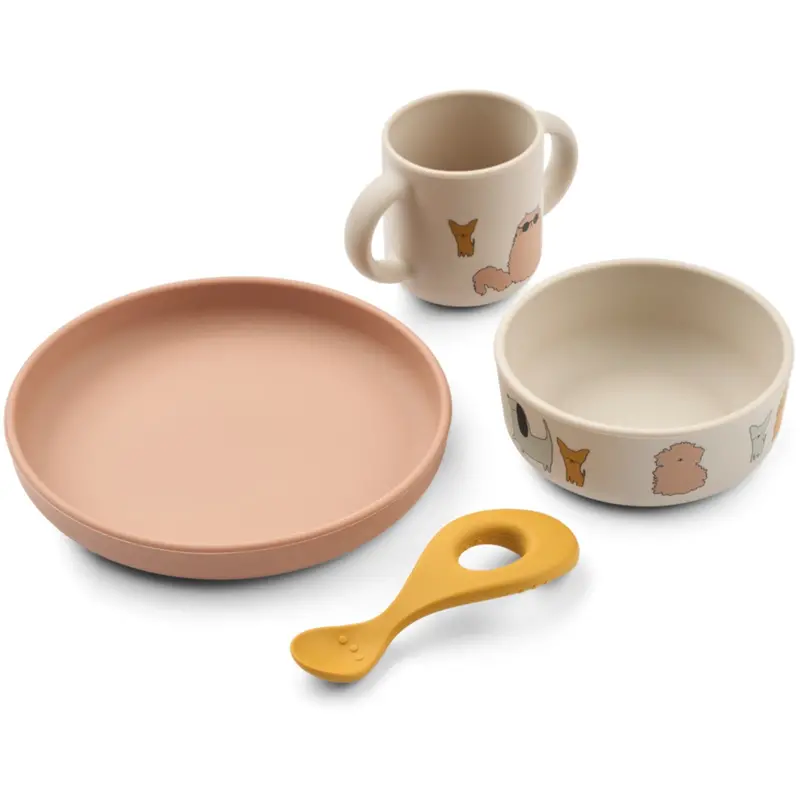 Liewood Cats And Dogs / Sandy Vivi Printed Tableware Set 1