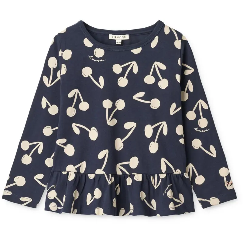 Liewood Cherry Blossom / Classic Navy Margit Printed Longsleeve T-Shirt 1