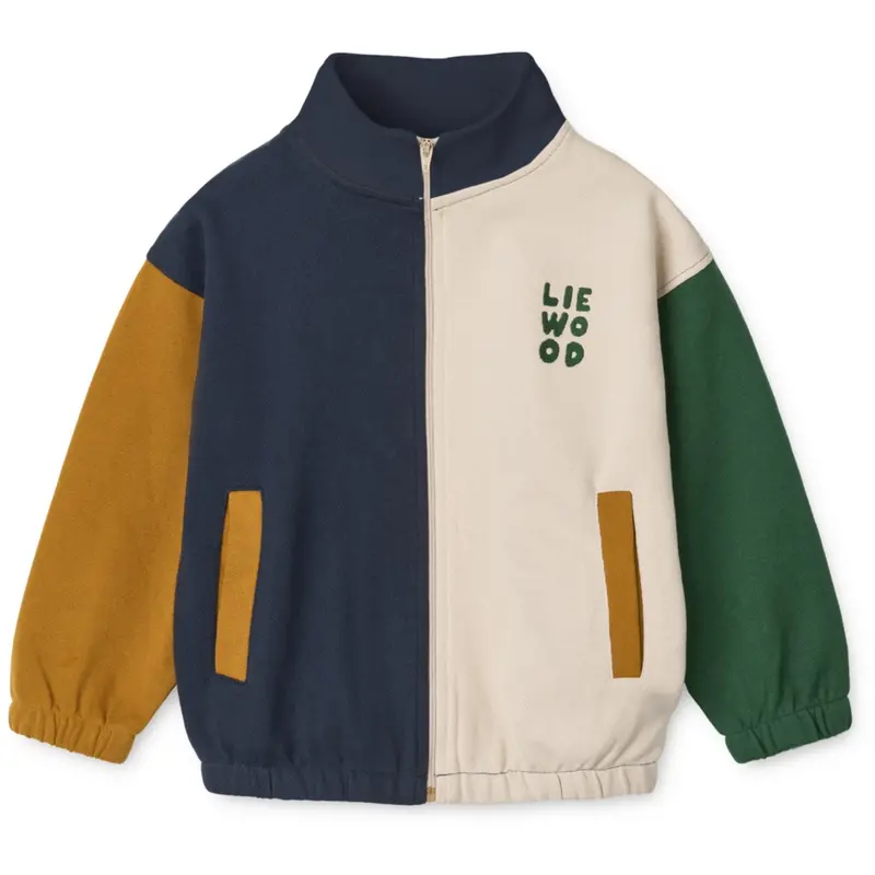 Liewood Classic Navy Multi Mix Cassius Zip-Up Cardigan 1