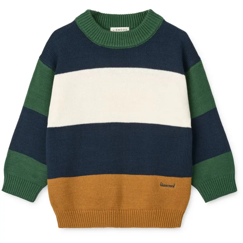 Liewood Classic Navy Multi Mix Orlane Stripe Knit Jumper 1