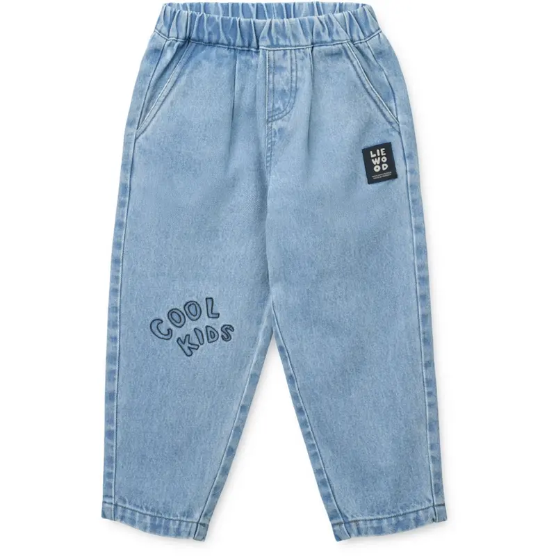 Liewood Cool Kids / Light Blue Denim Borris Placement Denim Pants 1
