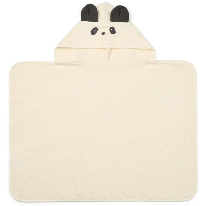 Liewood Creme De La Creme Vilas Panda Baby Hooded Towel 1