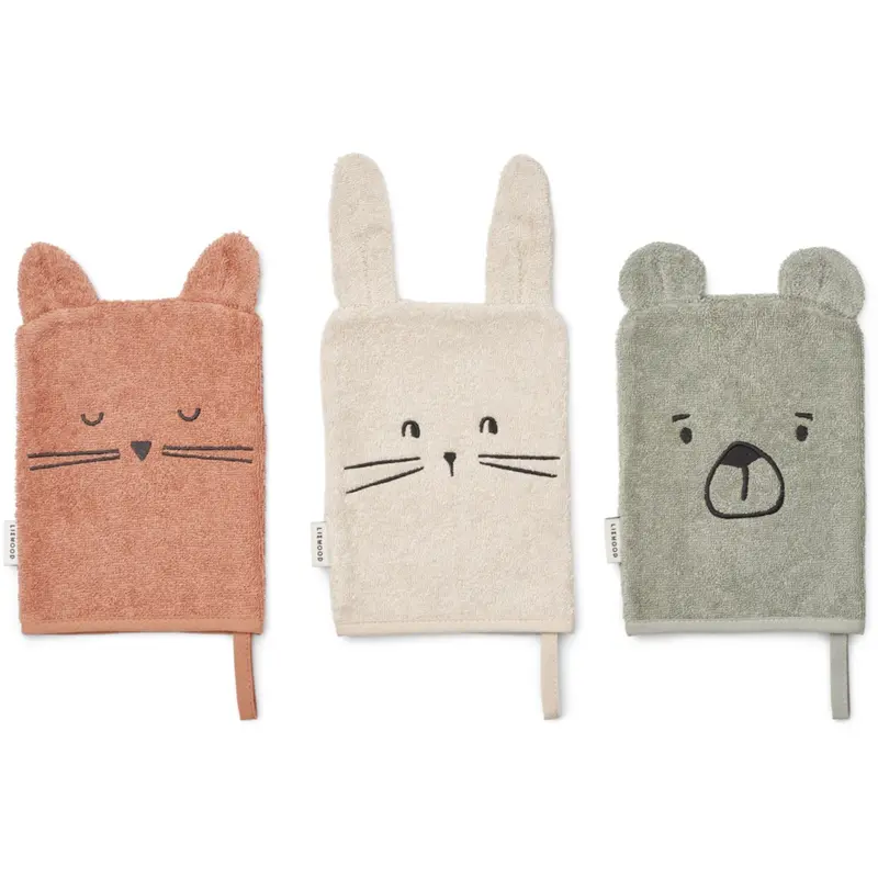 Liewood Dove Blue Mix Sylvester Classic Washcloth 3-Pack 1
