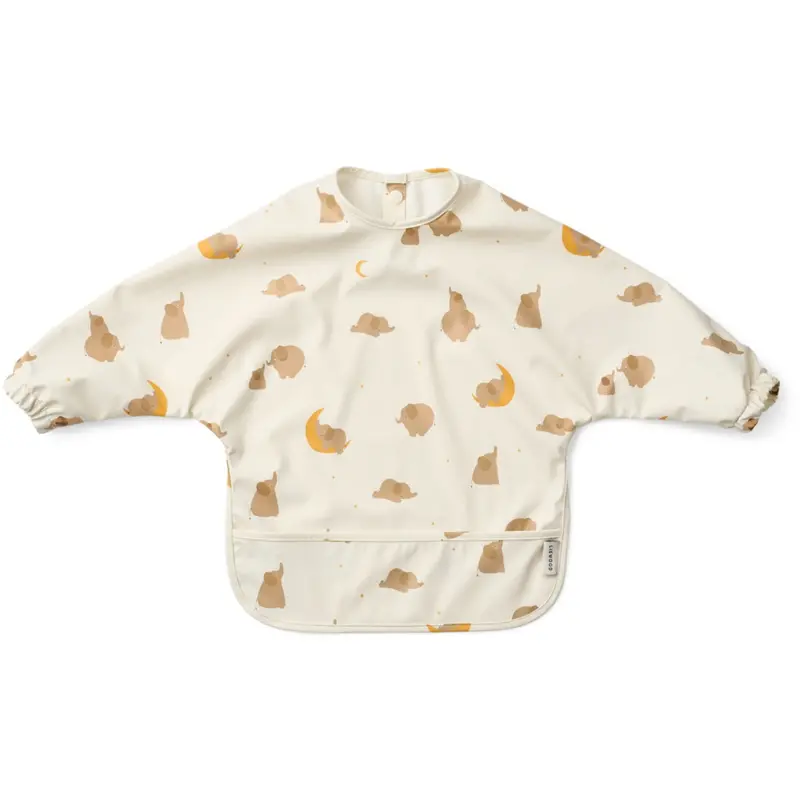 Liewood Elephant / Creme De La Creme Merle Printed Cape Bib 1