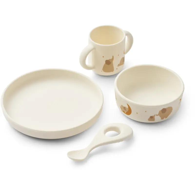 Liewood Elephant / Creme De La Creme Vivi Printed Tableware Set 1