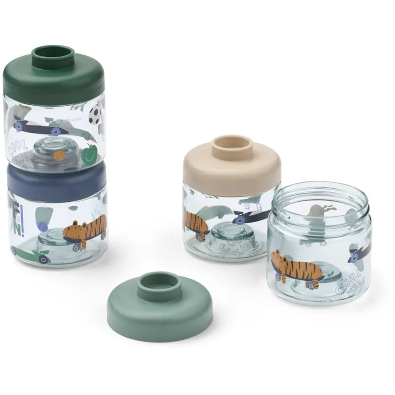 Liewood Fun / Beach Blue Dominique Food Tritan Boxes 100 Ml 4-Pack 1