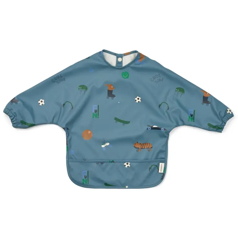 Liewood Fun / Beach Blue Merle Printed Cape Bib 1