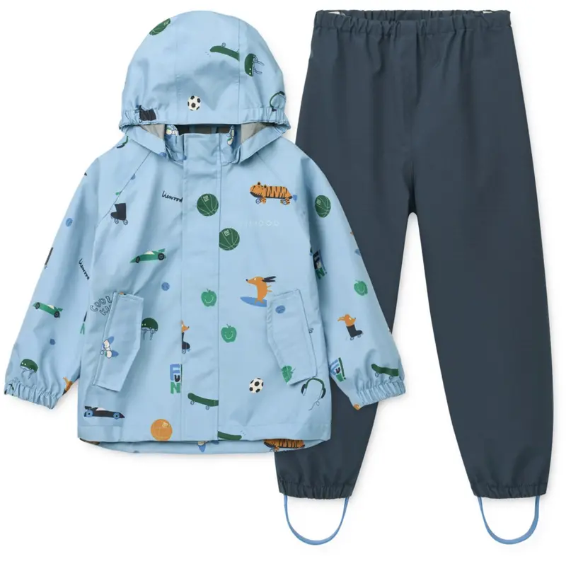 Liewood Fun / Beach Blue Pedia Rainwear Set 1