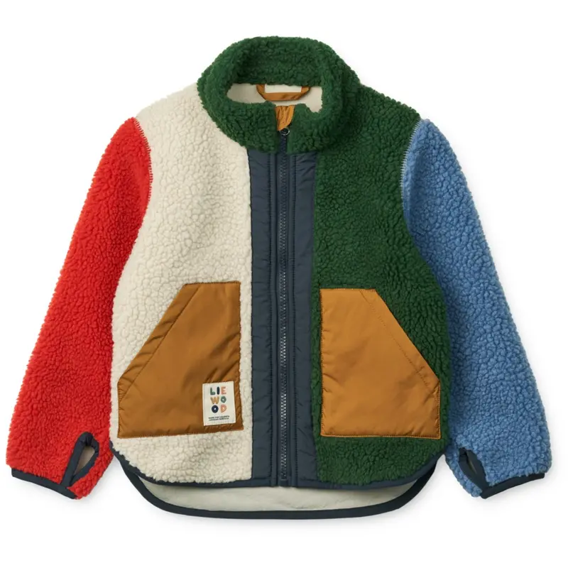 Liewood Garden Green Multi Mix Noam Pile Jacket 1