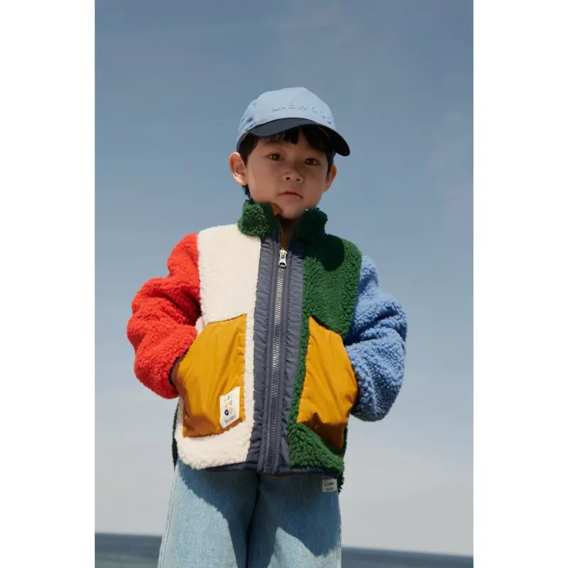 Liewood Garden Green Multi Mix Noam Pile Jacket 2