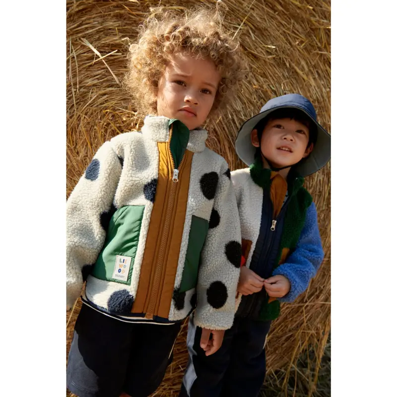 Liewood Garden Green Multi Mix Noam Pile Jacket 3