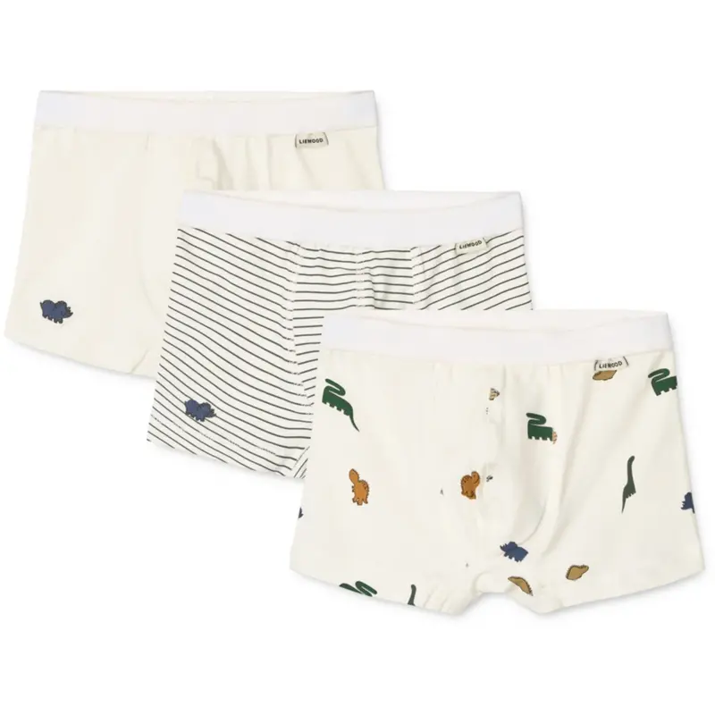 Liewood Mini Dinosaurs Creme Mix Marvin Boxers 3-Pack 1