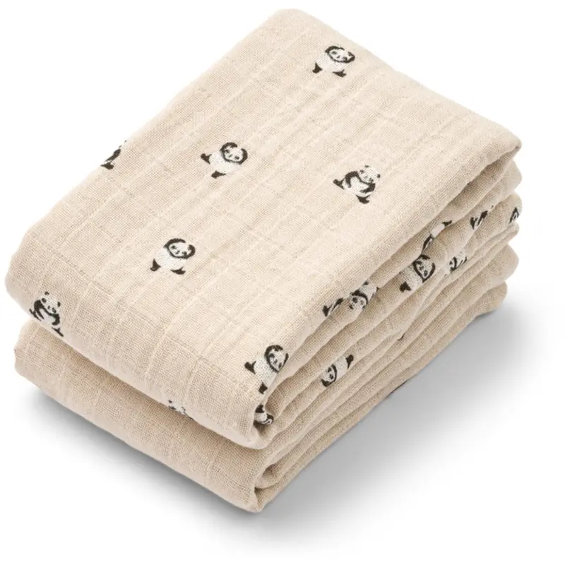 Liewood Mini Panda / Sandy Mix Lewis Muslin Cloth 2-Pack 1
