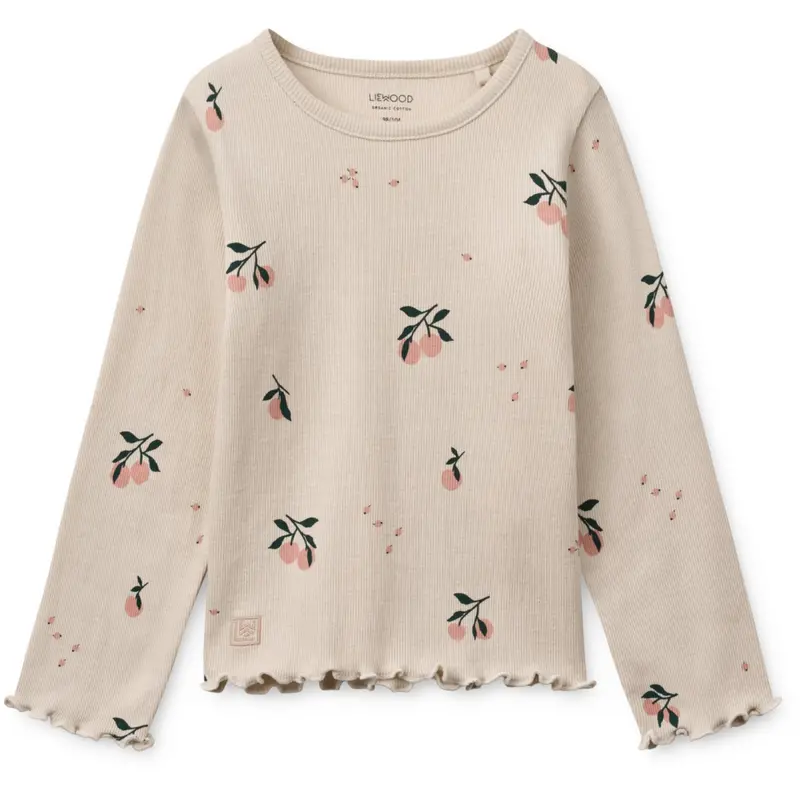 Liewood Peach / Sea Shell Nieve Printed Longsleeve Rib Blouse 1