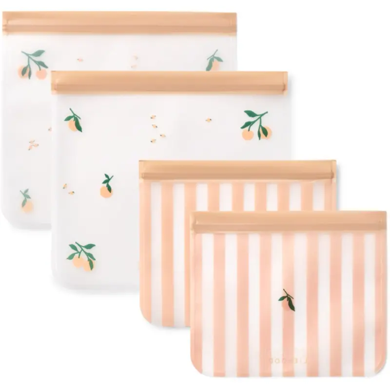 Liewood Peach / Sea Shell Rebus Reusable Food Bags 4-Pack 1