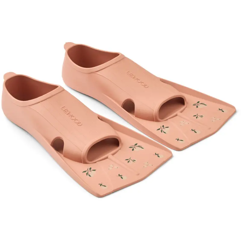 Liewood Peach / Tuscany Rose Gustav Printed Swim Fins 1