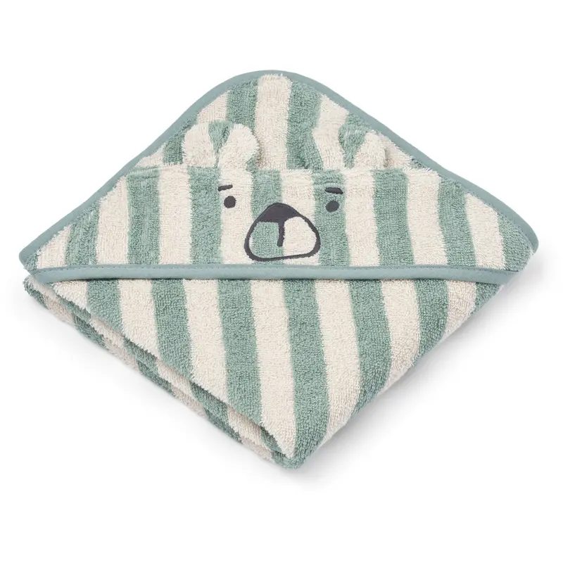 Liewood Peppermint / Creme De La Creme Albert Hooded Towel 1