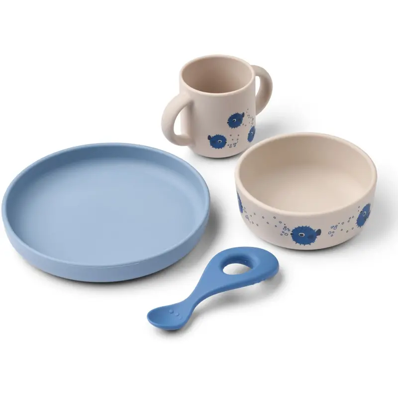 Liewood Pufferfish / Sandy Vivi Printed Tableware Set 1