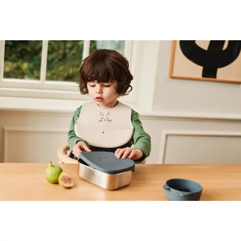 Liewood Rabbit Sandy / Oat Ember Printed Bib 2-Pack 2