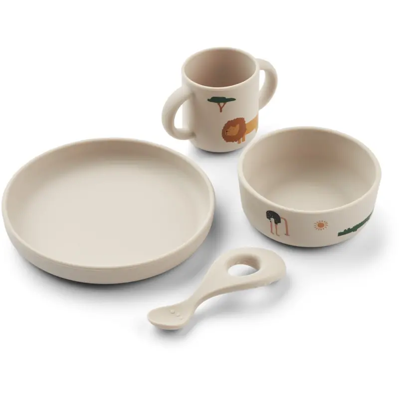 Liewood Safari Sandy Mix Vivi Printed Tableware Set 1