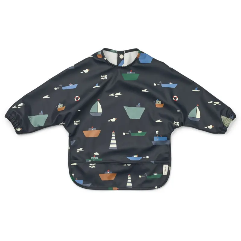 Liewood Sailing / Classic Navy Merle Printed Cape Bib 1