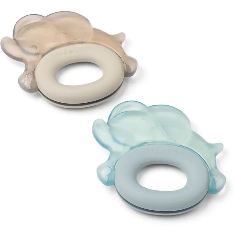 Liewood Sandy / Dove Blue Rita Elephant Cooling Teether 2-Pack 1