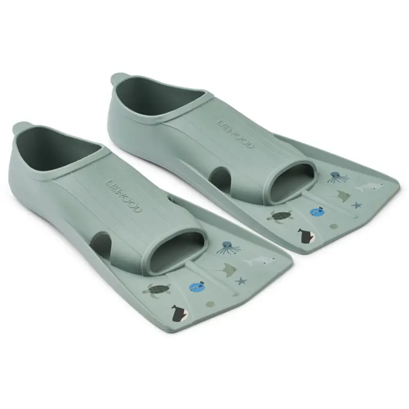 Liewood Sea / Peppermint Gustav Printed Swim Fins 1