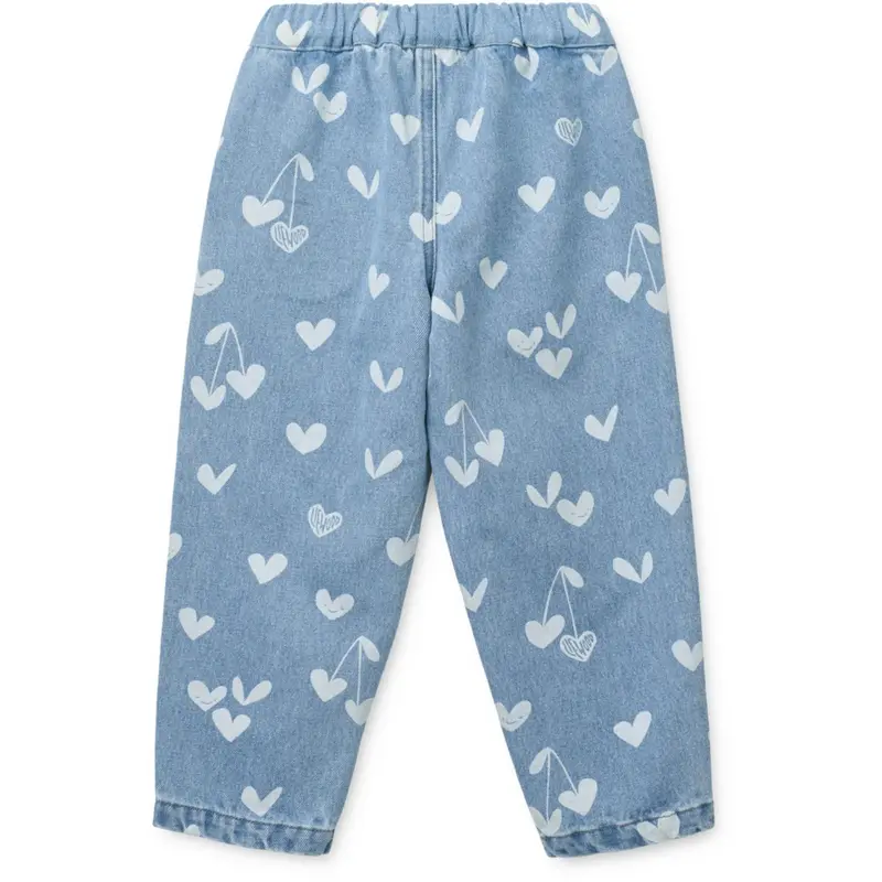 Liewood Sweethearts / Light Blue Denim Borris Printed Denim Pants 4