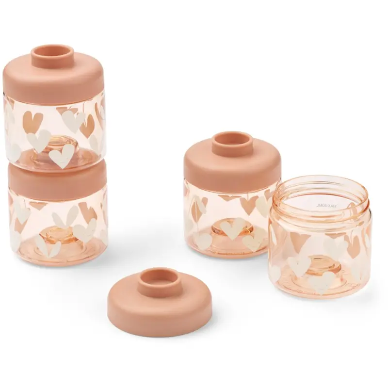 Liewood Sweethearts / Pale Tuscany Dominique Food Tritan Boxes 100 Ml 4-Pack 1