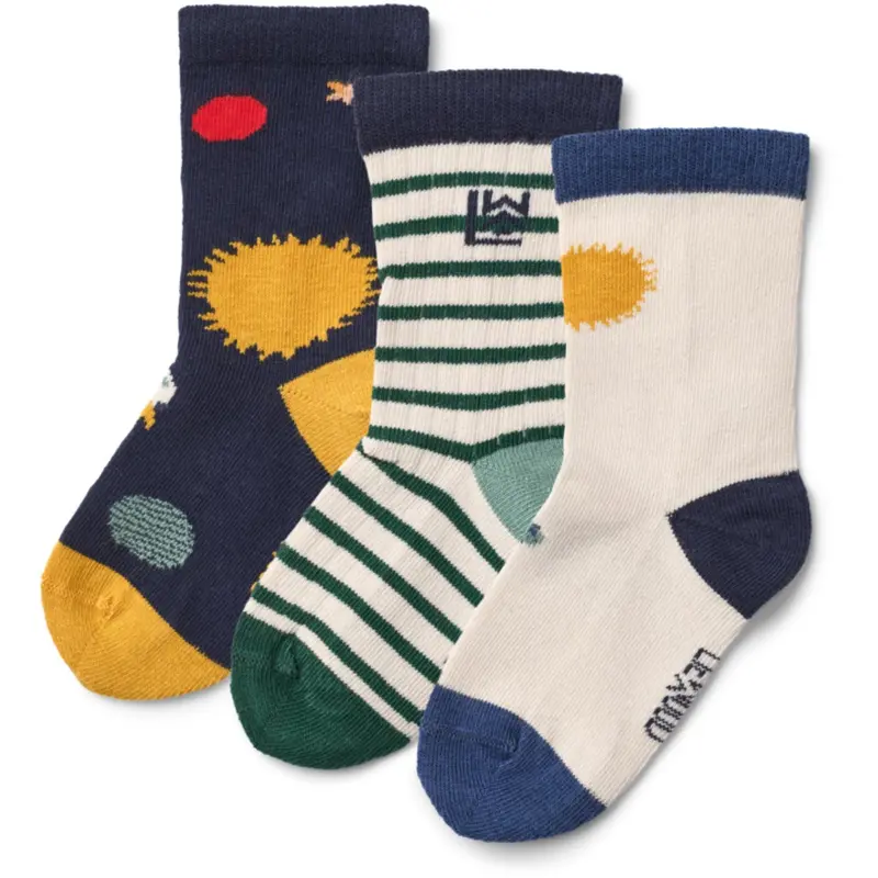 Liewood Universe / Classic Navy Silas Socks 3-Pack 1