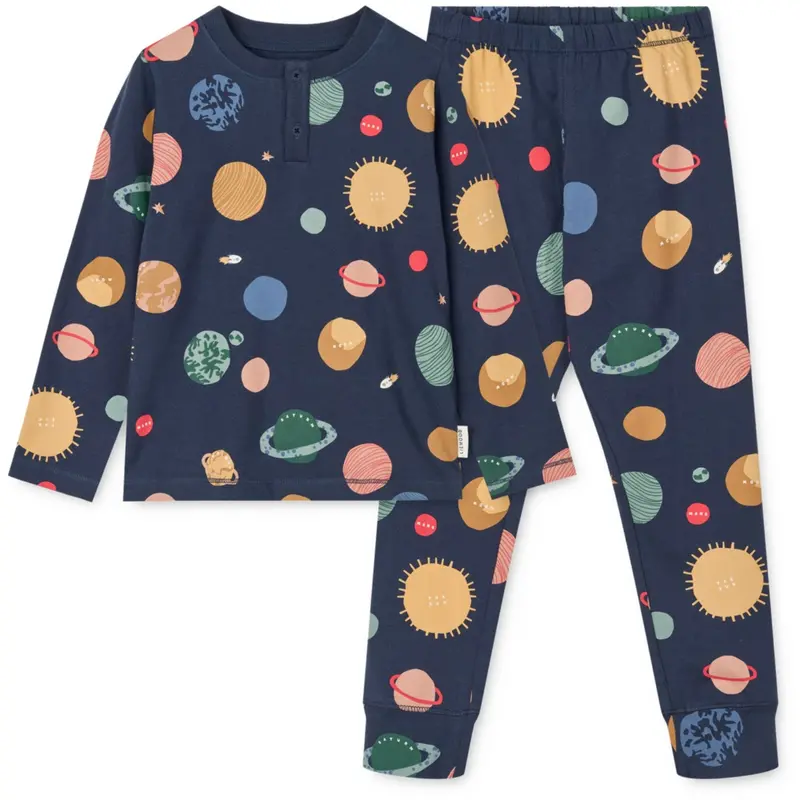 Liewood Universe / Classic Navy Wilhelm Printed Pyjamas Set 1