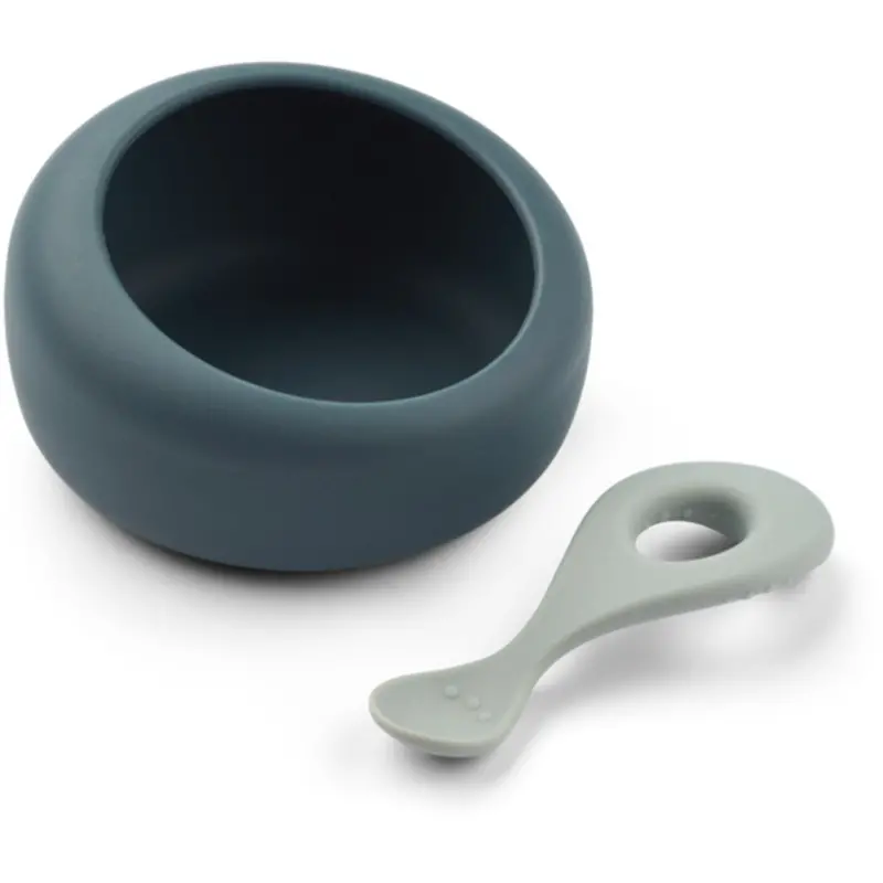 Liewood Whale Blue / Dove Blue Sparia Bowl W. Spoon 1