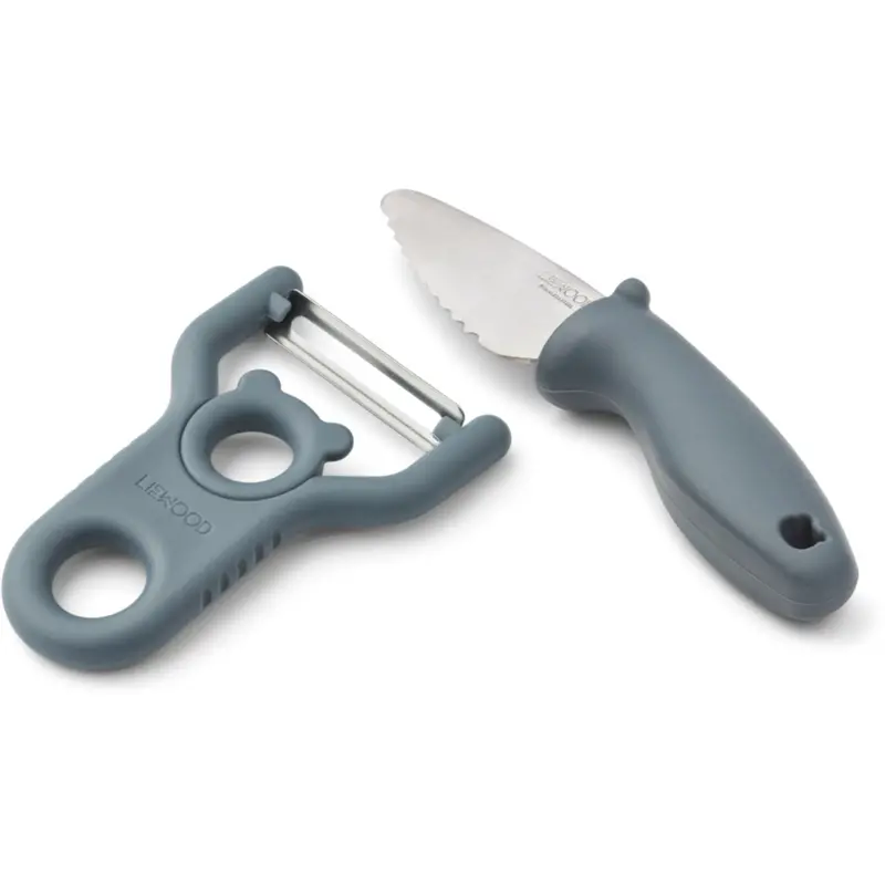 Liewood Whale Blue Pertense Peeler & Knife Set 1