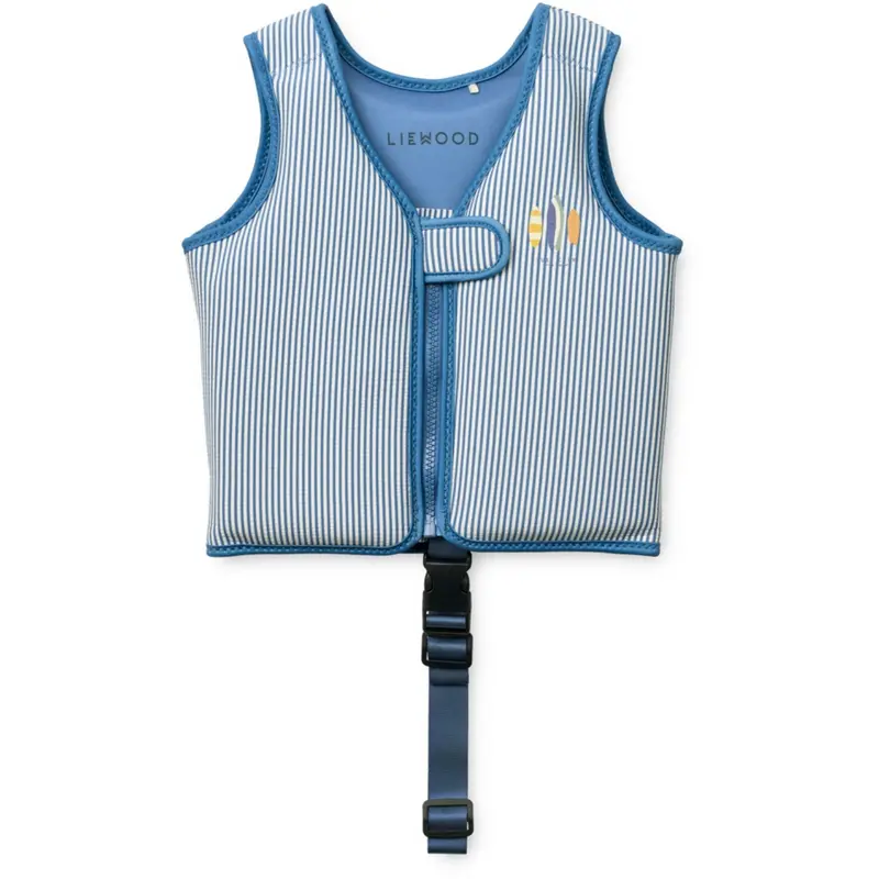 Liewood Y/D Stripe Riverside / Creme De La Creme Dove Seersucker Swim Vest 1